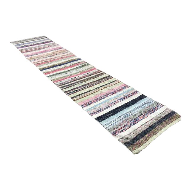 Striped - Modern Kilim Runner - 2′4″ × 10′4″ For Sale