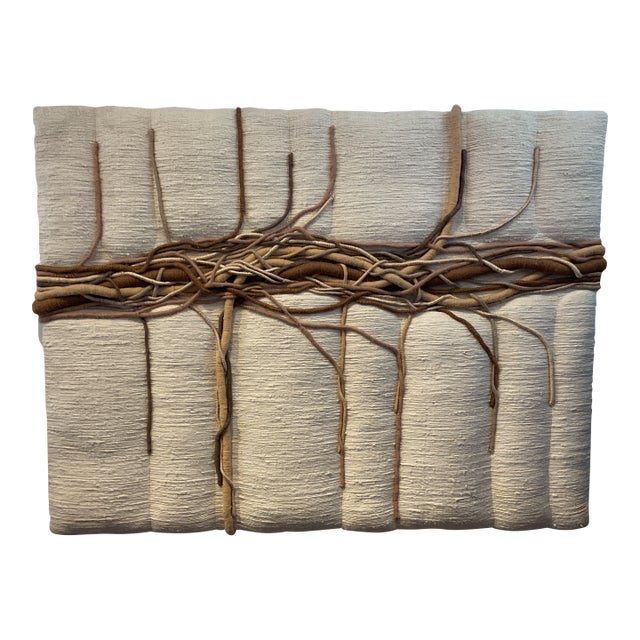 Vintage Woven Wall Textural Art Fiber Installation Mixed Media For Sale