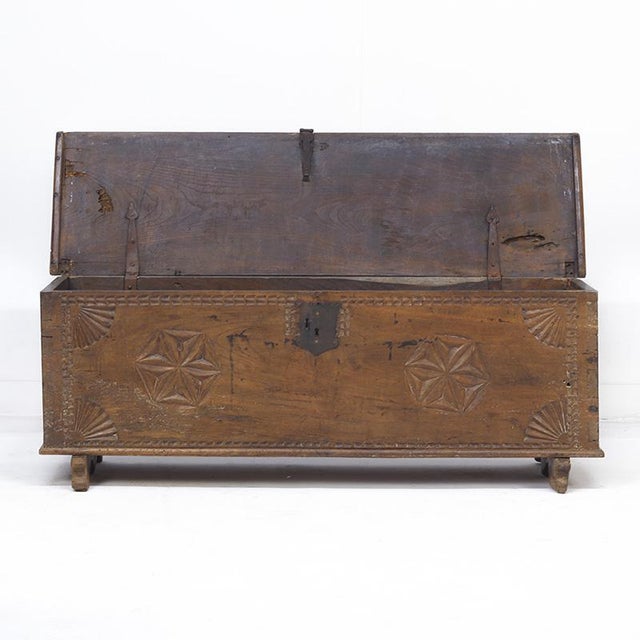 Large Antique Rustic Farmhouse Chest, 1700s For Sale - Image 11 of 16