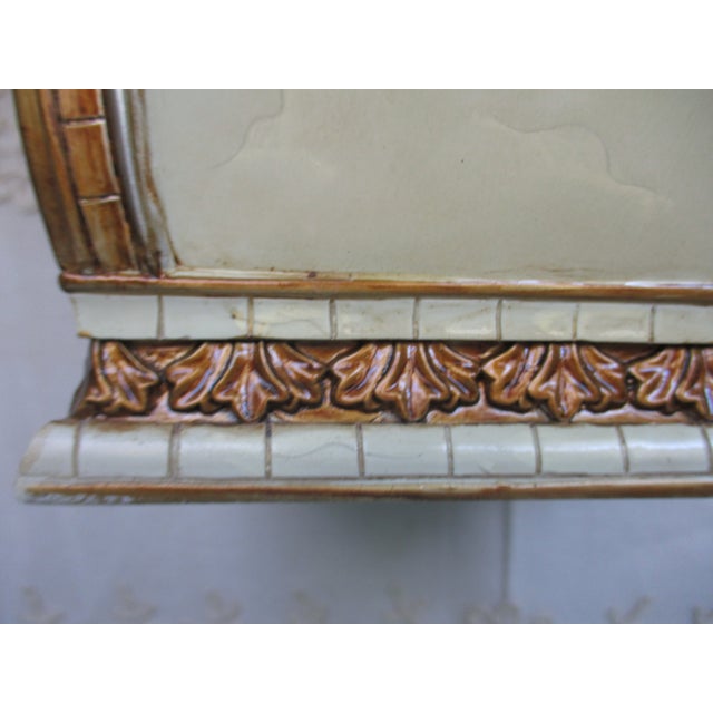 Plastic Vintage Hollywood Regency Ornate Pearlize Faux Marble With Bronze & Silver Accents Tissue Cover For Sale - Image 7 of 8