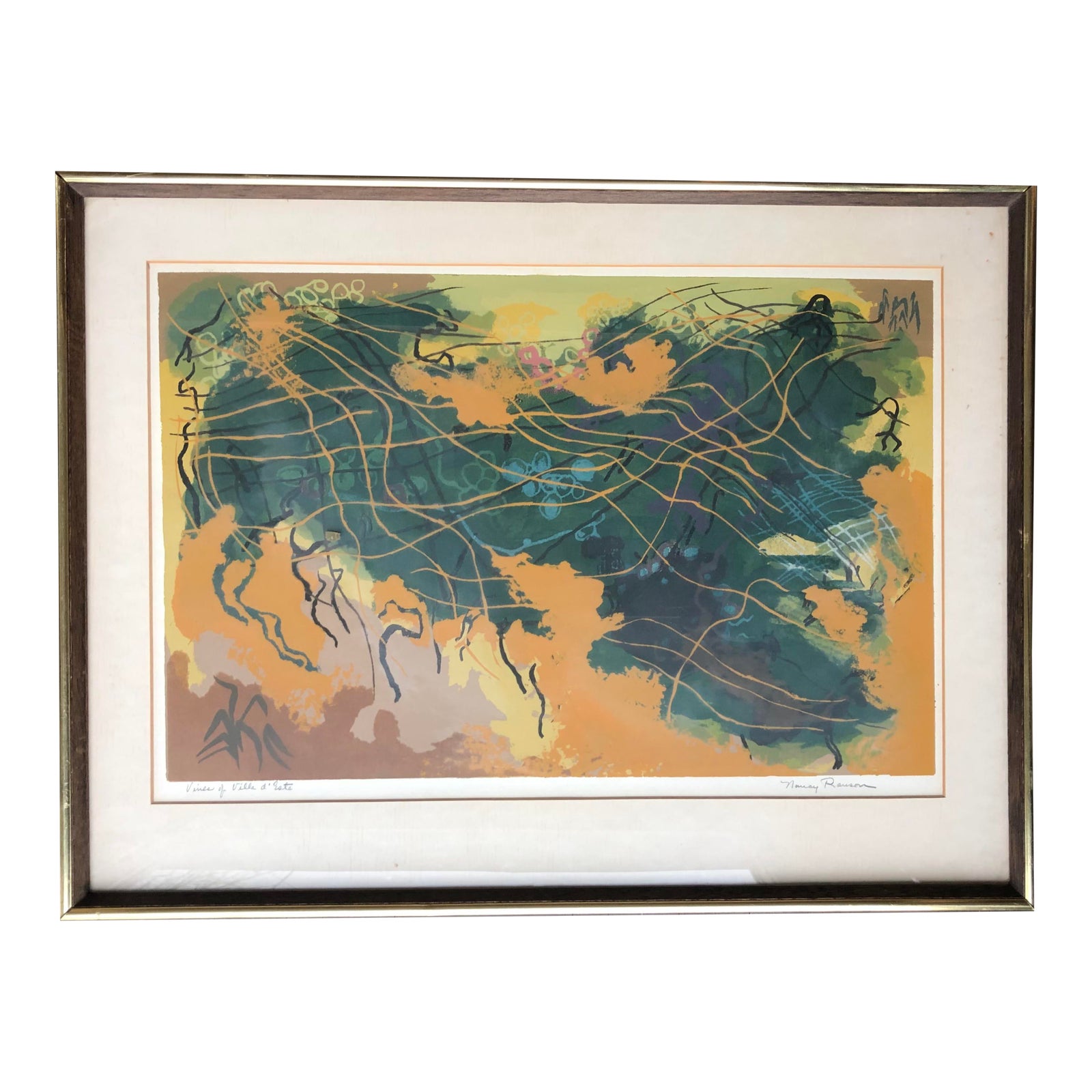 Mid Century Abstract Serigraph Signed Print | Chairish
