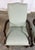 Wood Pair of Textured Sea-Foam Green Upholstered Arm Chairs For Sale - Image 7 of 11