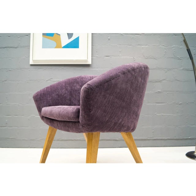 Mid-Century Modern Mid-Century French Purple Cocktail Chair, 1950s For Sale - Image 3 of 11