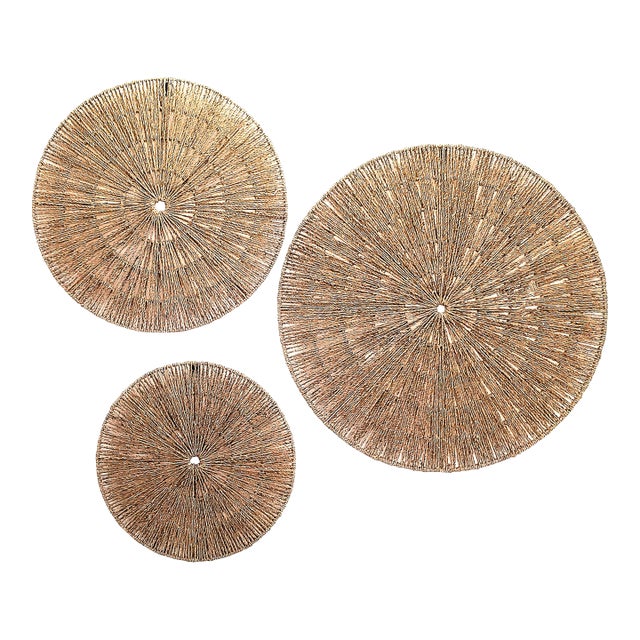 Wall Sculptures Jute Trio Metal Frame For Sale
