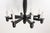 French Black Lacquered Wood Chandelier with Eight Lamps, 1940 For Sale - Image 11 of 13