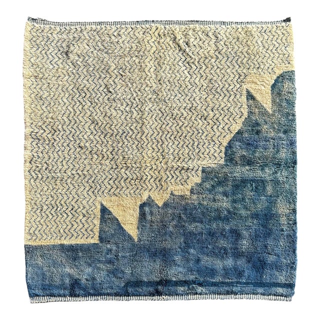 Square Moroccan Beni Ourain Wool Rug For Sale