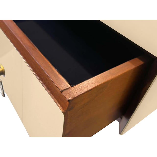 Beige Console Table with Murano Mirror Glass and Brass from Justfurnituress SRL For Sale - Image 4 of 6