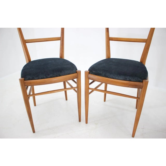 Italian Beech Dining Chairs, 1960s, Set of 4 For Sale - Image 4 of 8