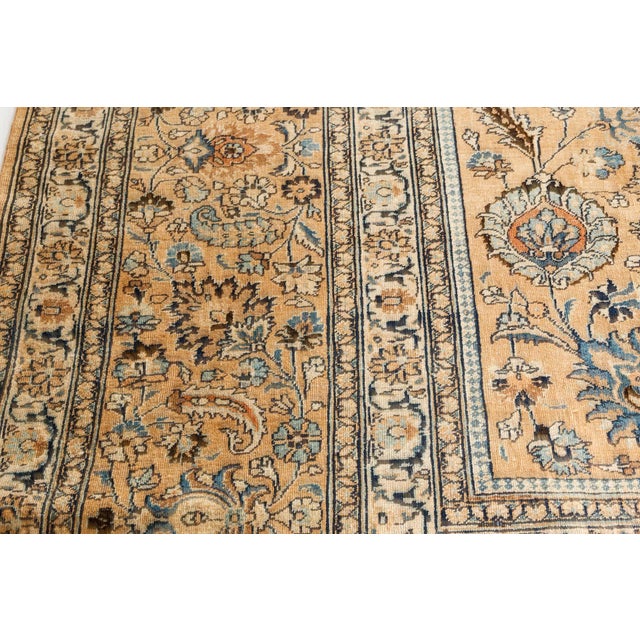 Antique Persian Meshad Botanic Handmade Wool Carpet For Sale - Image 4 of 11