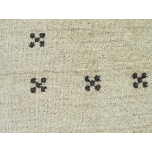 5x8 Beige Solid Gabbeh Hand-Knotted Wool Rug For Sale In New York - Image 6 of 6