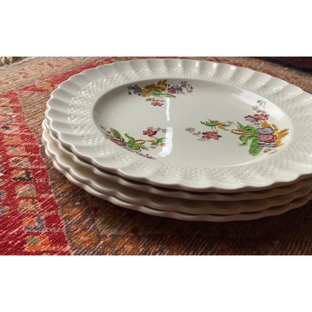 1930s Spode Wicker Lane English Country House Style Dinner Plates For Sale - Image 6 of 12