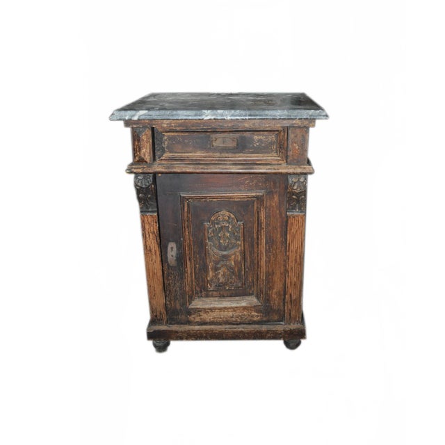 Antique German Marble Top Nightstand, 1890s For Sale - Image 5 of 8