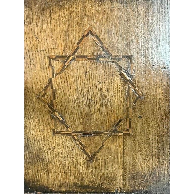 17th Century Dutch Judaica Inlaid Oak Wainscot Chair With Star of David For Sale - Image 11 of 11