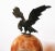 Round Full Moon Shape Alabaster Table Lamp with Bronze Eagle, 1920s For Sale - Image 3 of 14