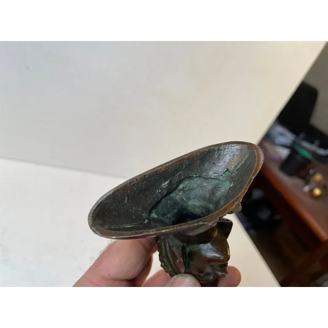 Brown Small 19th Century Dante Alighieri Bronze Bust For Sale - Image 8 of 12