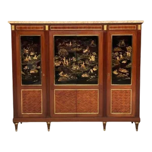 Louis XVI Chinoiserie Dry Bar, Bookcase Cabinet in Fashion of Maison Jansen
