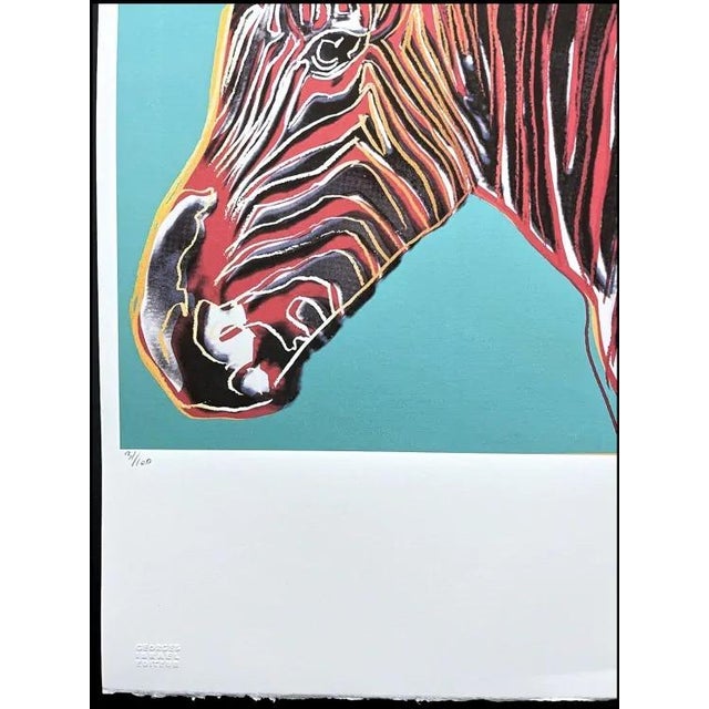 After Andy Warhol, Grevys Zebra Blue, 1980s, Lithograph For Sale - Image 4 of 7