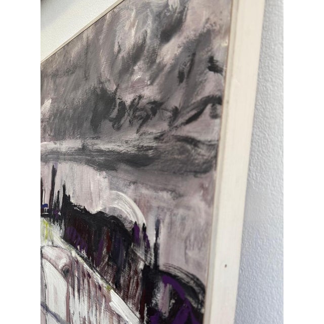 Gold Jean Krille, Landscape 155, Oil on Masonite, 1985 For Sale - Image 8 of 11