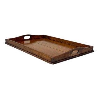 Large German Arts and Crafts Handcrafted Oak Serving Tray, 1920s For Sale