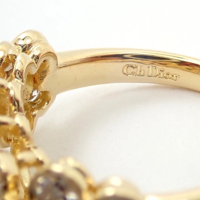 Late 20th Century Late 20th Century Rare Christian Dior Yellow Gold Ruby Emerald Sapphire Diamond Flower Ring, Size 5.75 For Sale - Image 5 of 14