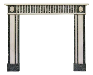 Tinos and Statuary Marble Fireplace Chimney, 1900