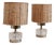Small Vintage Italian Pressed Glass and Chrome Table Lamps, 1970s, Set of 2 For Sale
