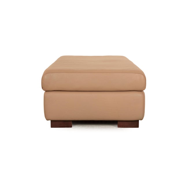 Courage Leather Stool in Beige from Ewald Schillig For Sale - Image 4 of 7