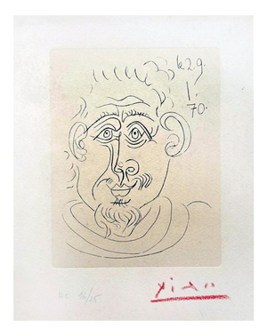 Pablo Picasso, Portrait Composition, 1800s, Lithograph