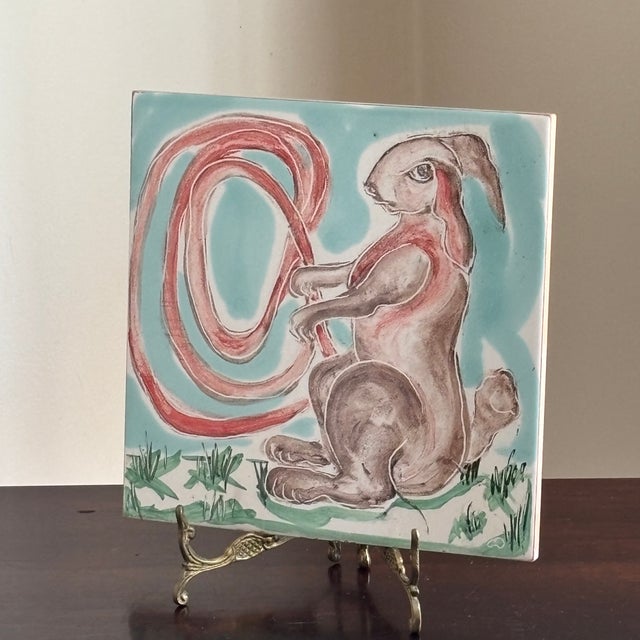 Vintage Hand Painted Italian Decorative Tile For Sale - Image 10 of 16