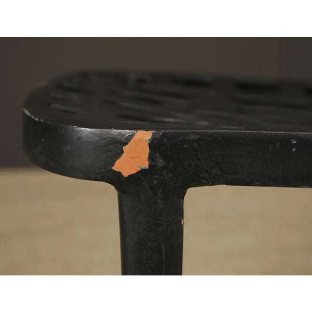 Set of 8 Vintage Metal Café Chairs, Tolix Style Industrial Dining Chairs, French Bistro Patio Chairs, Black & Green Metal Chairs For Sale - Image 14 of 14