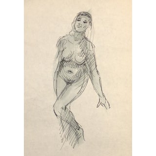 1960s Female Nude Wateroclor For Sale