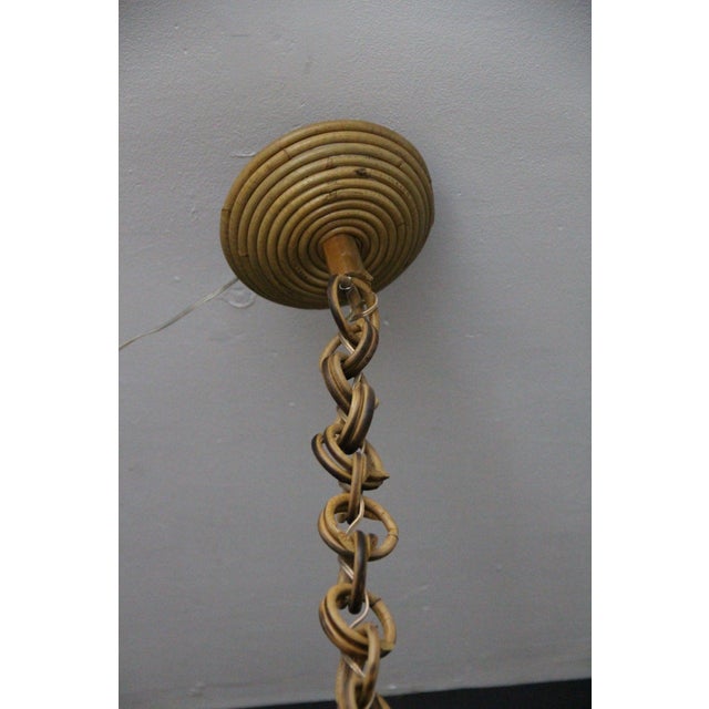 Hand-Woven Wicker Rattan Lantern in the style of Louis Sognot, 1950s For Sale - Image 4 of 14