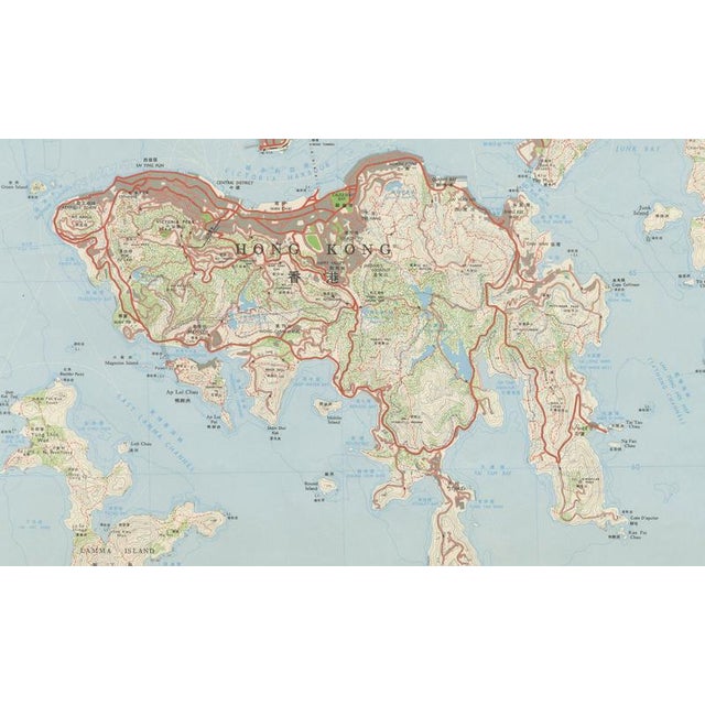 Large Two-Sheet Map of Hong Kong, Kowloon and the New Territories, 1975, Set of 2 For Sale - Image 3 of 16