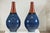 Late 20th Century Large Artisan Teardrop Ceramic Vases in Deep Blue and Terracotta Glaze - A Pair For Sale - Image 5 of 18