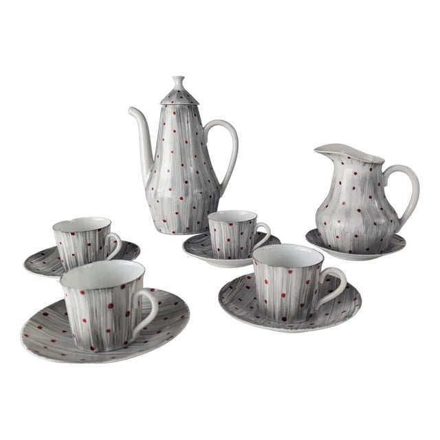 Coffee Set from Castro Sargadelos, 1950s, Set of 10 For Sale