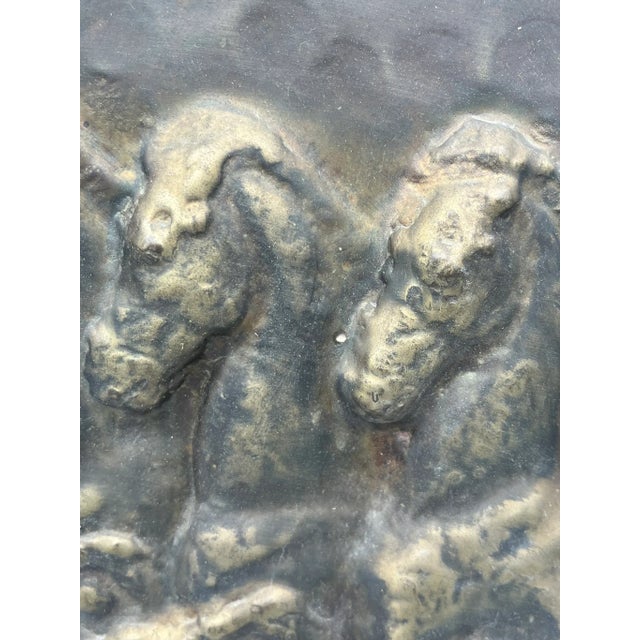 Large Antique Copper Plate with Horse Relief, 1890s For Sale - Image 11 of 13