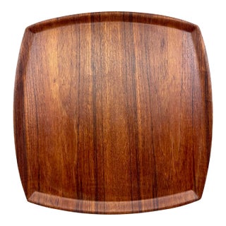 Mid Century Modern Scandinavian Extra Large Teak Tray For Sale