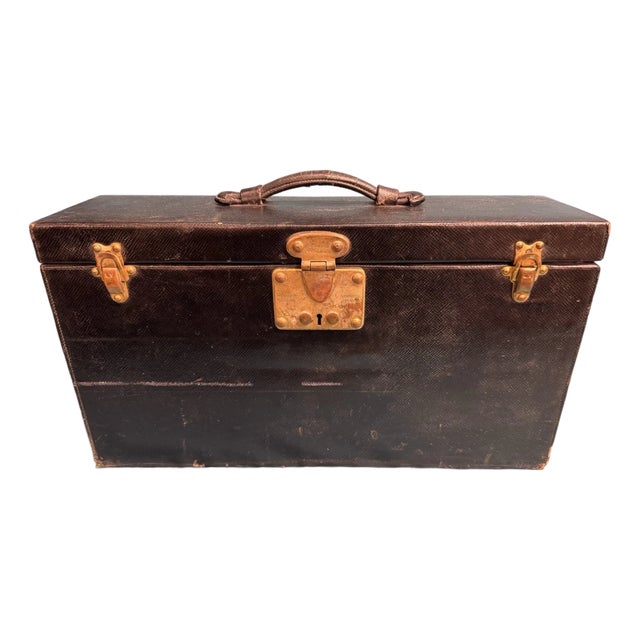 Antique Louis Vuitton 1920s Deluxe Vanity Case Leather Travel Box Mirror Bottles For Sale