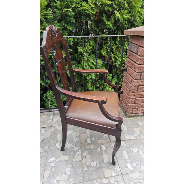 Art Nouveau Wooden Desk Chair For Sale - Image 3 of 11
