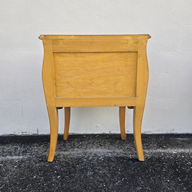Vintage Birdseye Maple Veneer Bombe Two Drawer Chest of Drawers, Pair For Sale - Image 14 of 18