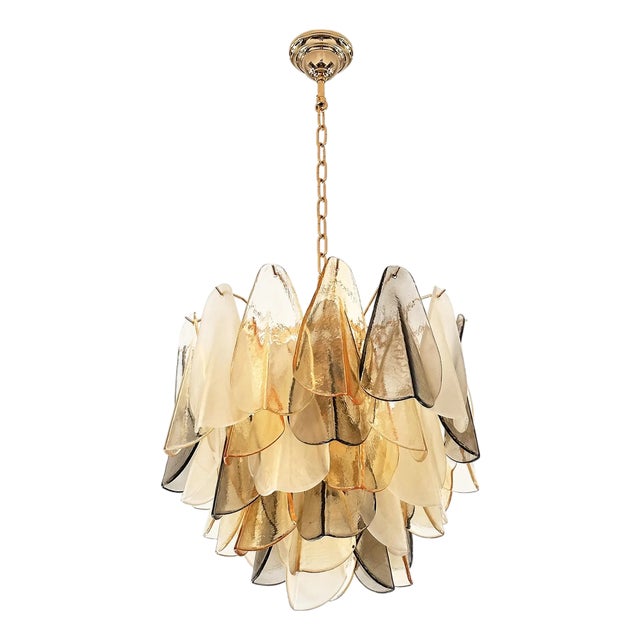 Amber Rondini Murano Chandelier by Simoeng For Sale