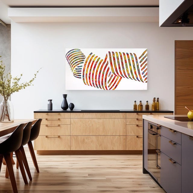 Textile Vortex of the Heart - Large Colorful Abstract 3d Textural Painting Original Artwork by Virginie Schroeder For Sale - Image 7 of 9