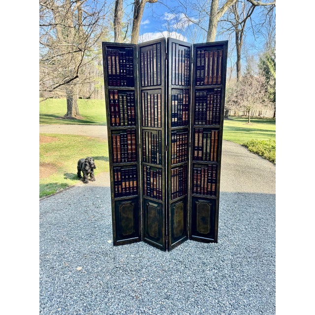 Fabulous Leather Bound Library Book Four-Panel Folding Screen by Maitland Smith For Sale - Image 10 of 10