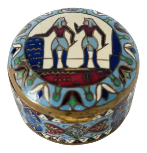 19th Century Egyptian Revival Style Russian Enamel Snuff Box
