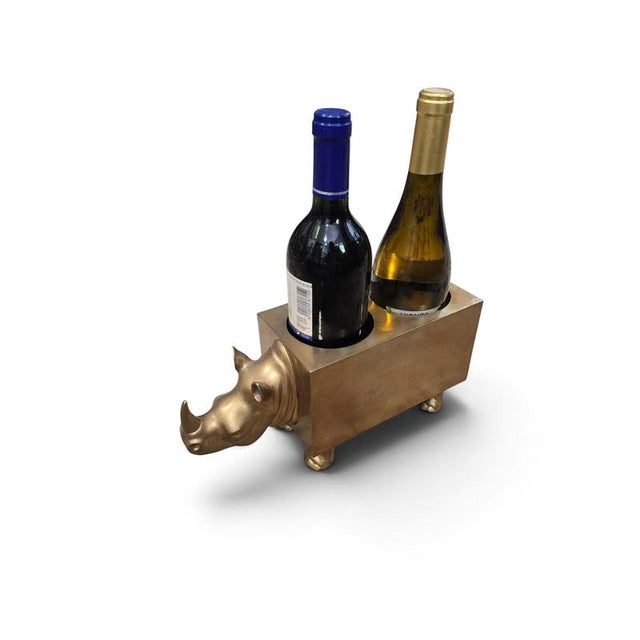 1970s Sculptural Rhinoceros Double Bottle Holder, 1970s For Sale - Image 5 of 13