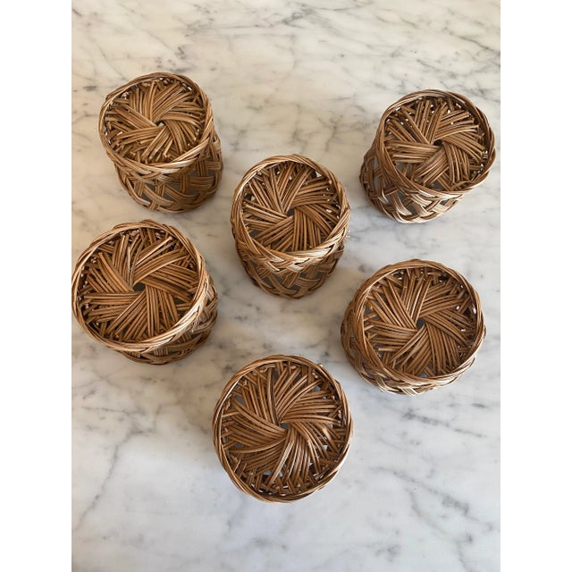 Vintage Italian Wicker Beverage Set- 7 Pieces For Sale - Image 4 of 11