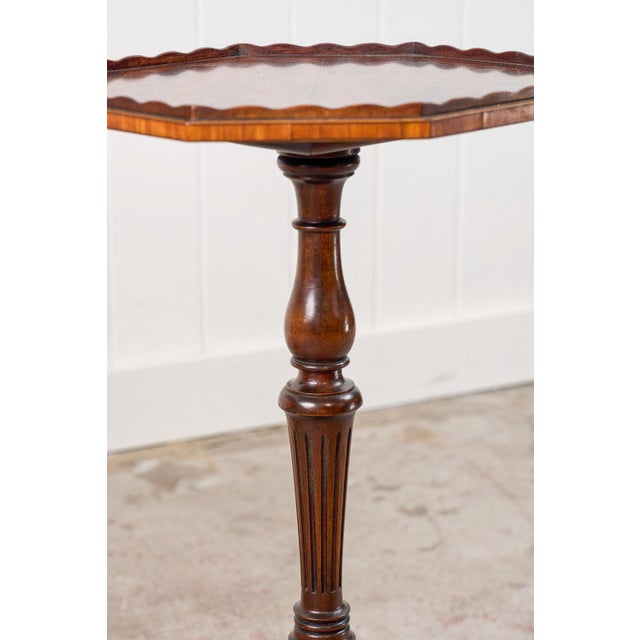 Pair of Scalloped Octagonal Mahogany Wine Tables (C. 1900) For Sale In Charleston - Image 6 of 10