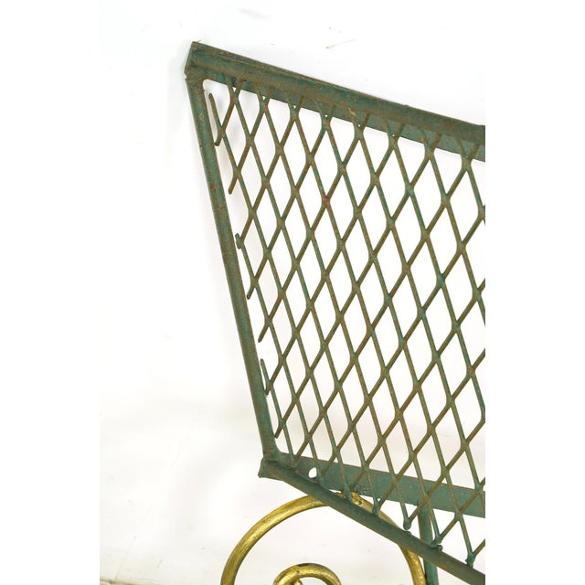 1940s French Green & Gold Wrought Iron Console Base For Sale - Image 4 of 11