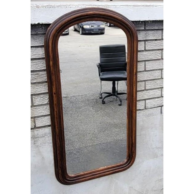 Victorian Antique 19th Century American Victorian Walnut Arched Wall Mirror Hallway For Sale - Image 3 of 18