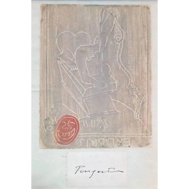 Xilograph on paper. Signed by the artist on little cardboard sticked on paper. Very good conditions. Includes...